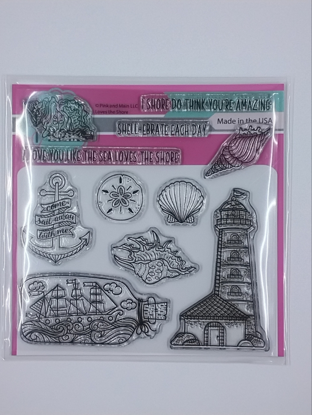 Pink And Main 'Loves the Shore' Clear Photo-polymer Stamp Set